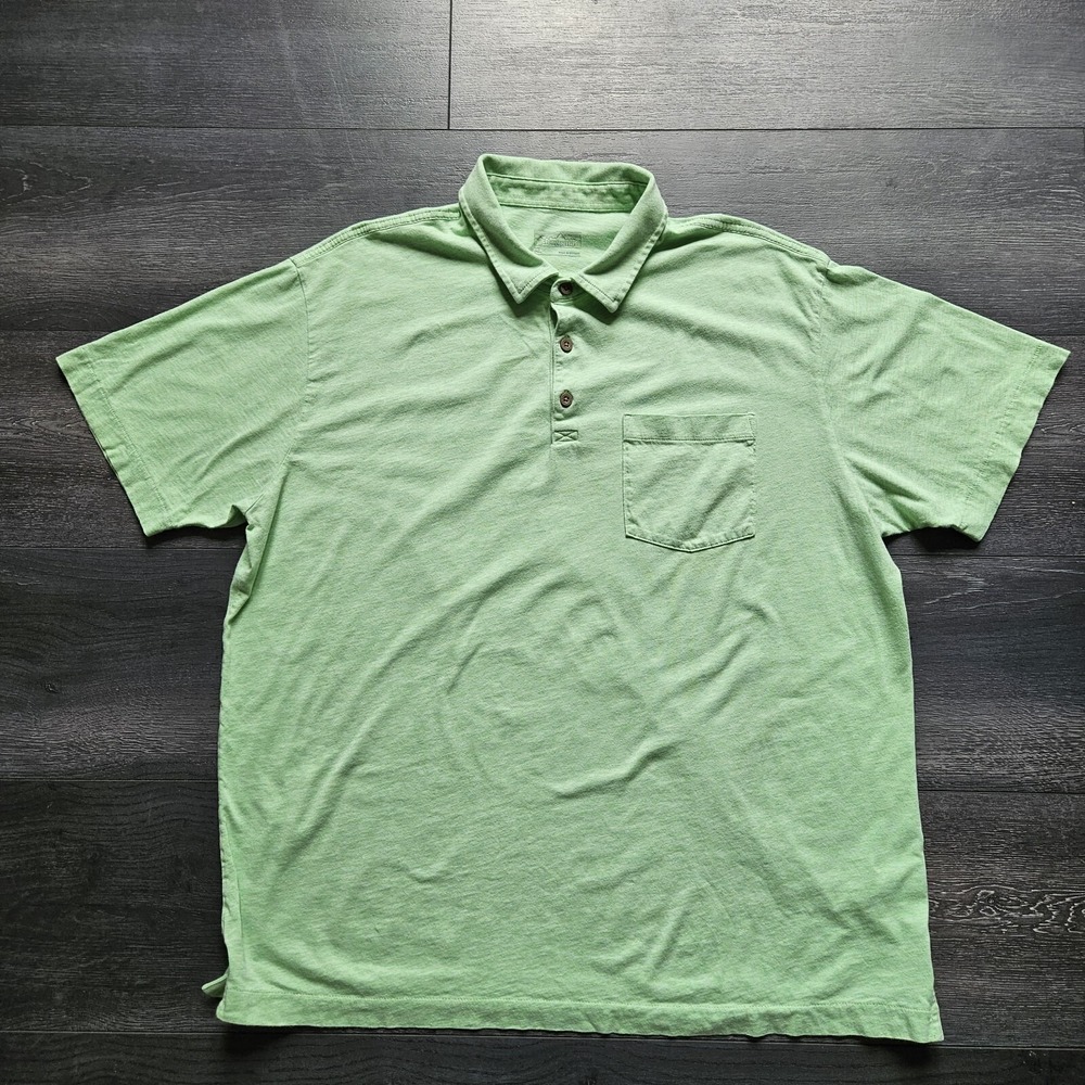 Patagonia Organic Cotton Polo Shirt Mens XL Lime Green Short Sleeve Soft Stretch
